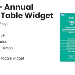 Month - Annual Pricing Table Widget For Elementor | پلاگین ساخت جدول های قیمت گذاری مقایسه ای وردپرس